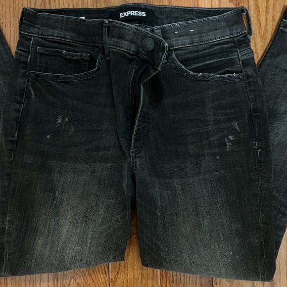 Express distressed skinny jeans with flared bottom - Picture 2 of 7